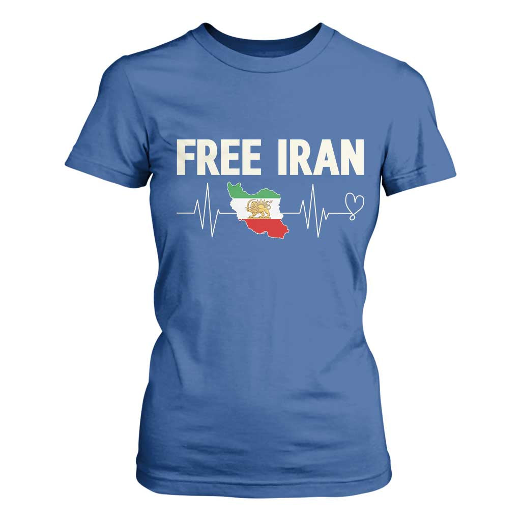Free Iran Flag T Shirt For Women Support Iranian Freedom TS14 Royal Blue Print Your Wear