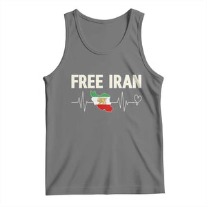 Free Iran Flag Tank Top Support Iranian Freedom TS14 Black Heather Print Your Wear
