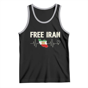 Free Iran Flag Tank Top Support Iranian Freedom TS14 Black Athletic Heather Print Your Wear