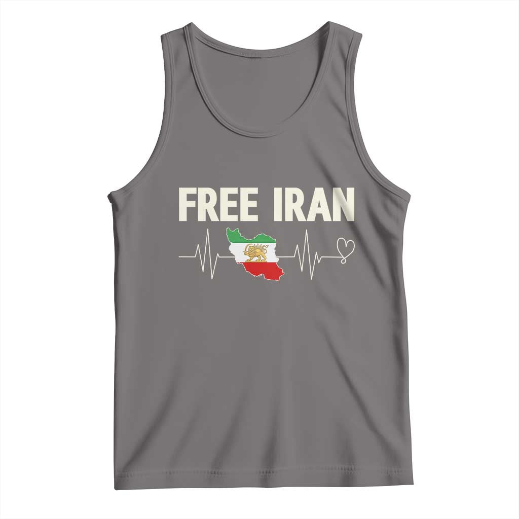 Free Iran Flag Tank Top Support Iranian Freedom TS14 Deep Heather Print Your Wear
