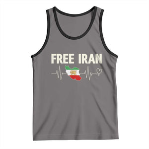 Free Iran Flag Tank Top Support Iranian Freedom TS14 Deep Heather Black Print Your Wear