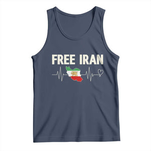 Free Iran Flag Tank Top Support Iranian Freedom TS14 Navy Print Your Wear