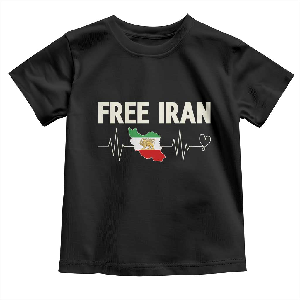 Free Iran Flag Toddler T Shirt Support Iranian Freedom TS14 Black Print Your Wear