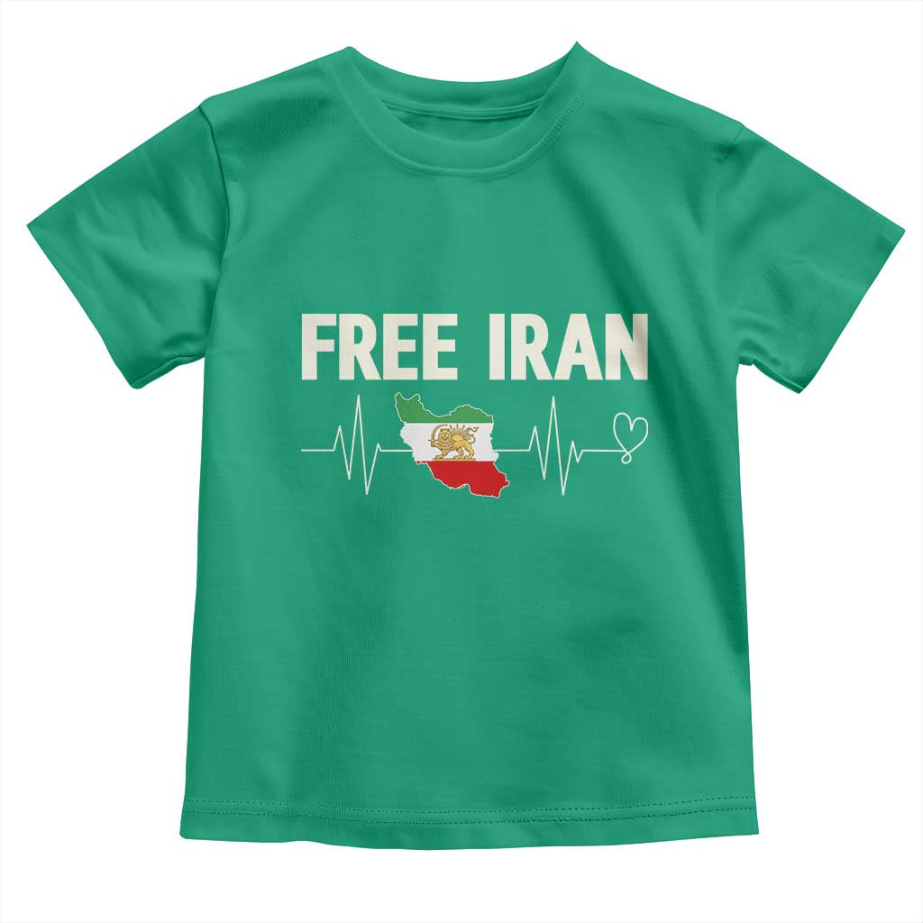 Free Iran Flag Toddler T Shirt Support Iranian Freedom TS14 Irish Green Print Your Wear