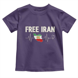 Free Iran Flag Toddler T Shirt Support Iranian Freedom TS14 Purple Print Your Wear