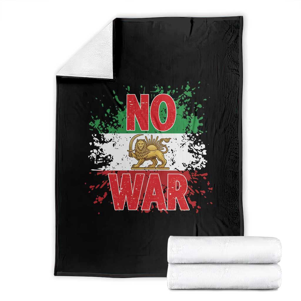 Free Iran Flag Throw Blanket No War Support Iranian Freedom TS14 Black Print Your Wear
