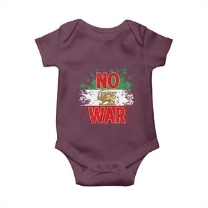 Free Iran Flag Baby Onesie No War Support Iranian Freedom TS14 Maroon Print Your Wear