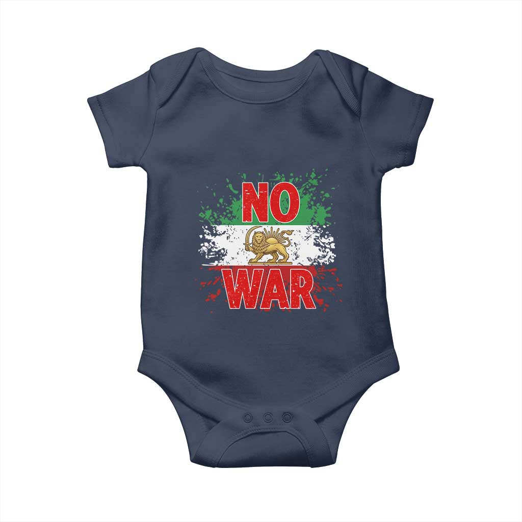 Free Iran Flag Baby Onesie No War Support Iranian Freedom TS14 Navy Print Your Wear