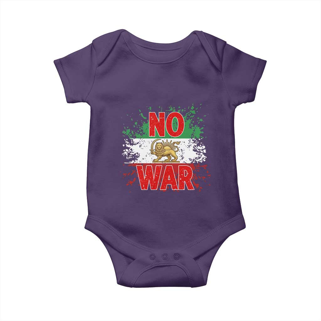Free Iran Flag Baby Onesie No War Support Iranian Freedom TS14 Purple Print Your Wear
