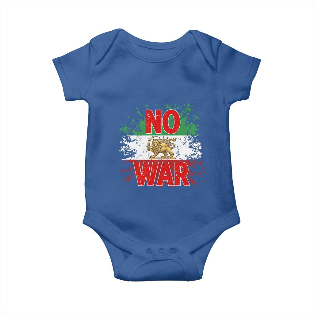 Free Iran Flag Baby Onesie No War Support Iranian Freedom TS14 Royal Blue Print Your Wear