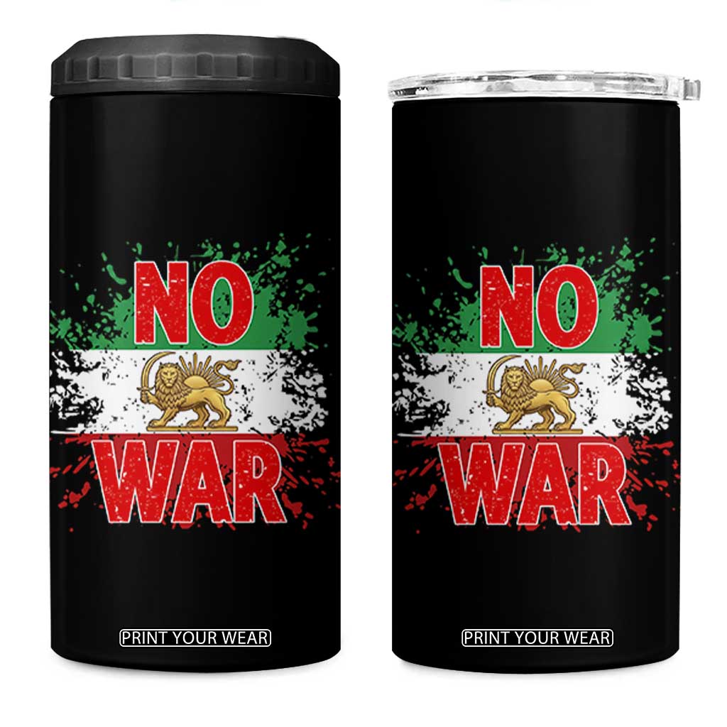 Free Iran Flag 4 in 1 Can Cooler Tumbler No War Support Iranian Freedom TS14 One Size: 16 oz Black Print Your Wear
