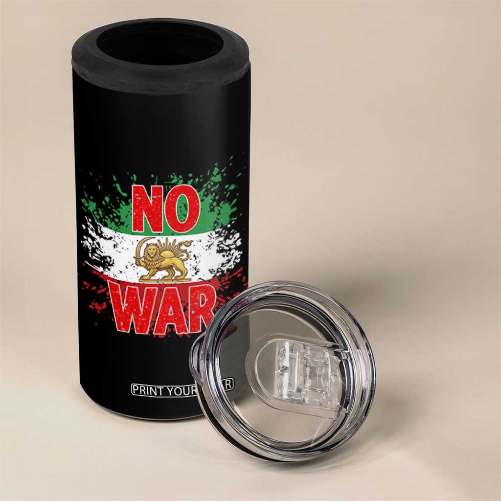 Free Iran Flag 4 in 1 Can Cooler Tumbler No War Support Iranian Freedom TS14 Print Your Wear