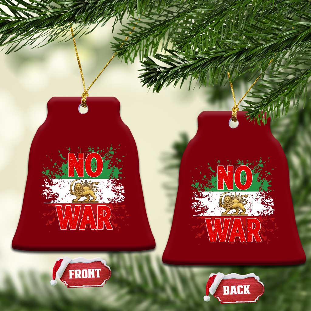 Free Iran Flag Ceramic Ornament No War Support Iranian Freedom TS14 Print Your Wear