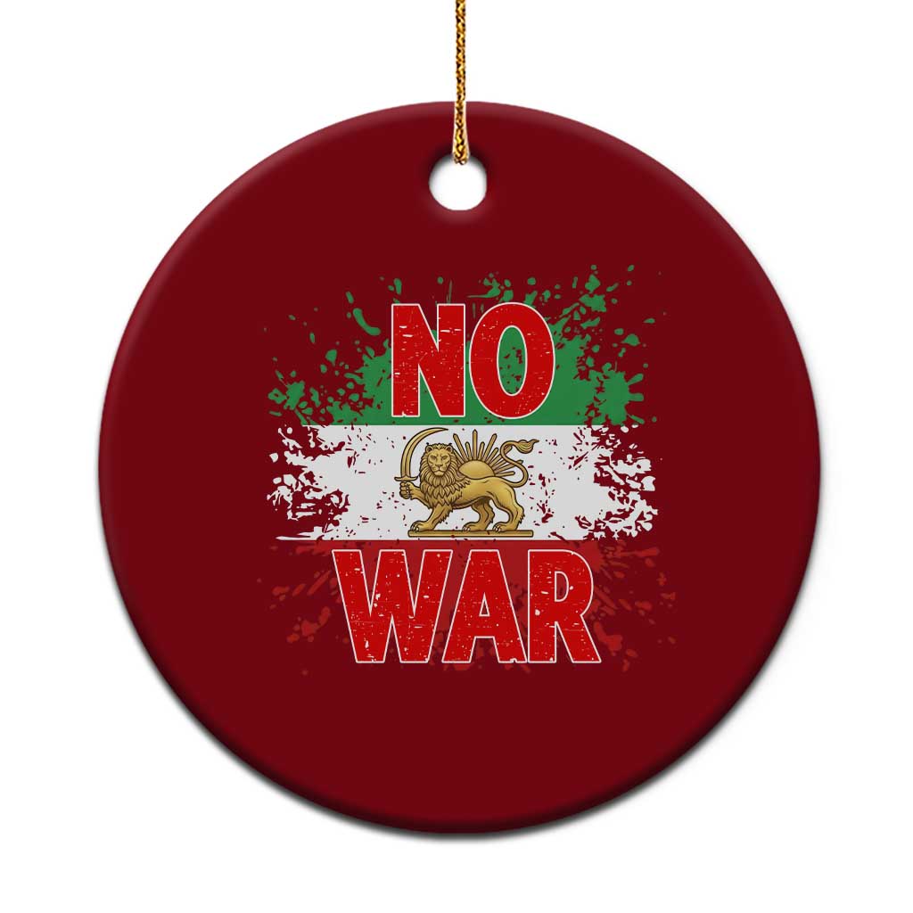 Free Iran Flag Ceramic Ornament No War Support Iranian Freedom TS14 1pc Red Print Your Wear