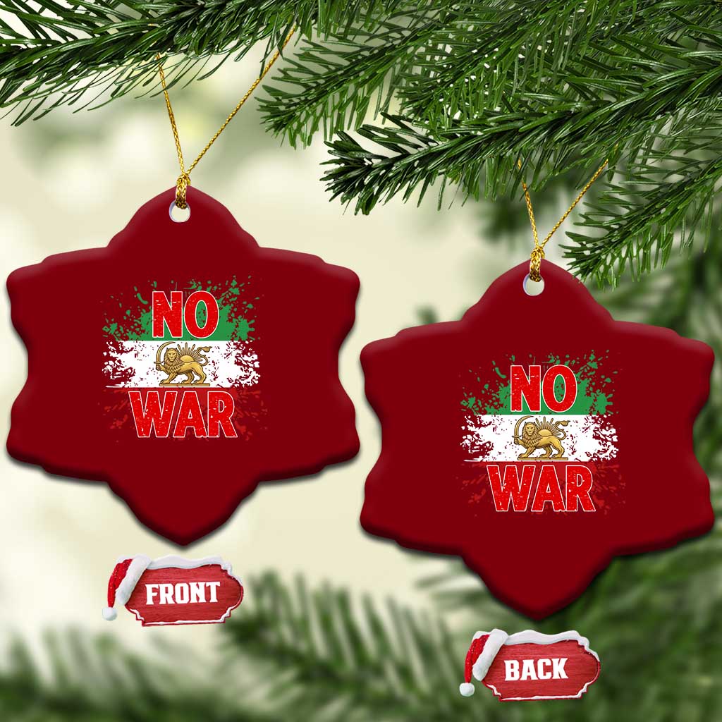 Free Iran Flag Ceramic Ornament No War Support Iranian Freedom TS14 Print Your Wear