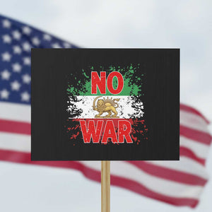 Free Iran Flag Protest Sign No War Support Iranian Freedom TS14 Horizontal 18" × 24" Black Print Your Wear