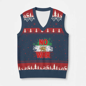 Free Iran Flag V-Neck Knit Sweater Vest No War Support Iranian Freedom TS14 Navy Red Print Your Wear