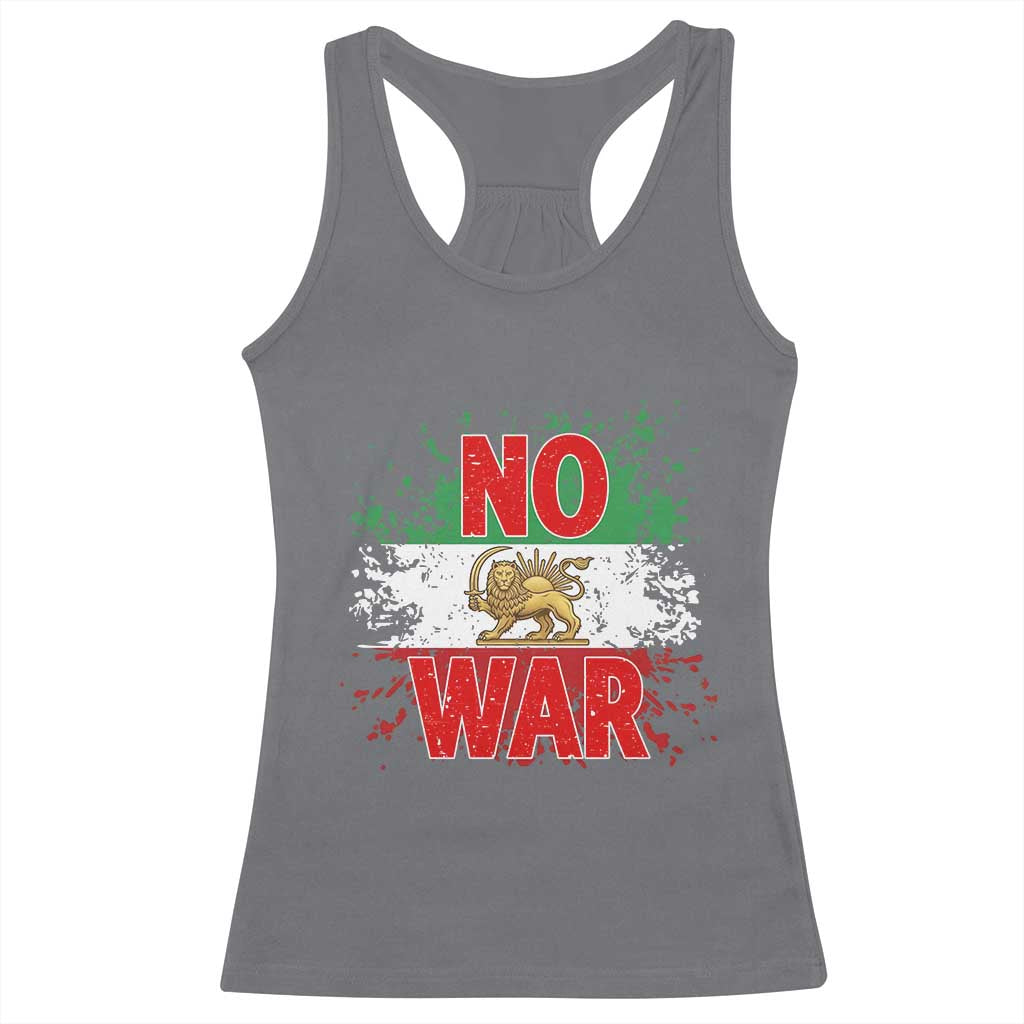 Free Iran Flag Racerback Tank Top No War Support Iranian Freedom TS14 Charcoal Print Your Wear