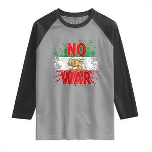 Free Iran Flag Raglan Shirt No War Support Iranian Freedom TS14 Sport Gray Black Print Your Wear