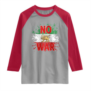 Free Iran Flag Raglan Shirt No War Support Iranian Freedom TS14 Sport Gray Red Print Your Wear