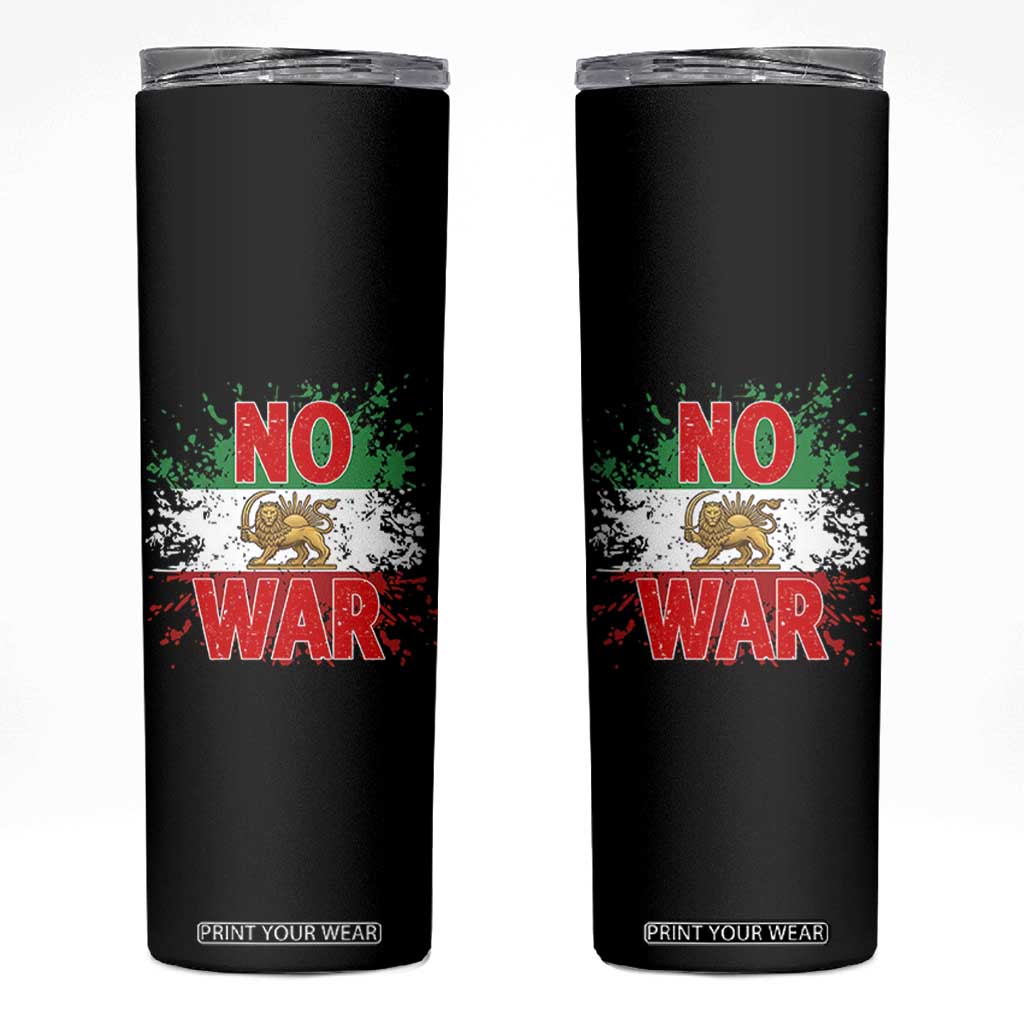 Free Iran Flag Skinny Tumbler No War Support Iranian Freedom TS14 Black Print Your Wear