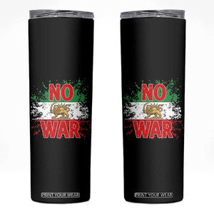 Free Iran Flag Skinny Tumbler No War Support Iranian Freedom TS14 Black Print Your Wear