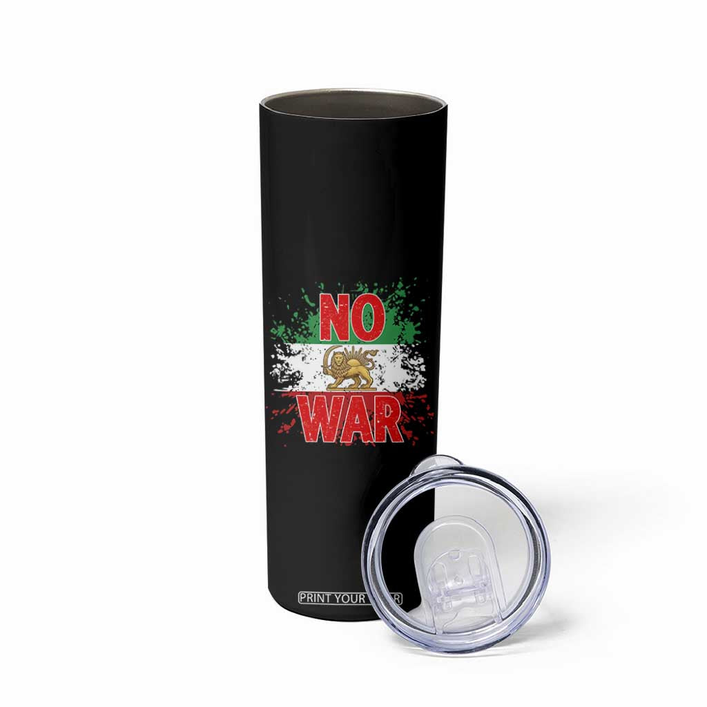 Free Iran Flag Skinny Tumbler No War Support Iranian Freedom TS14 Print Your Wear