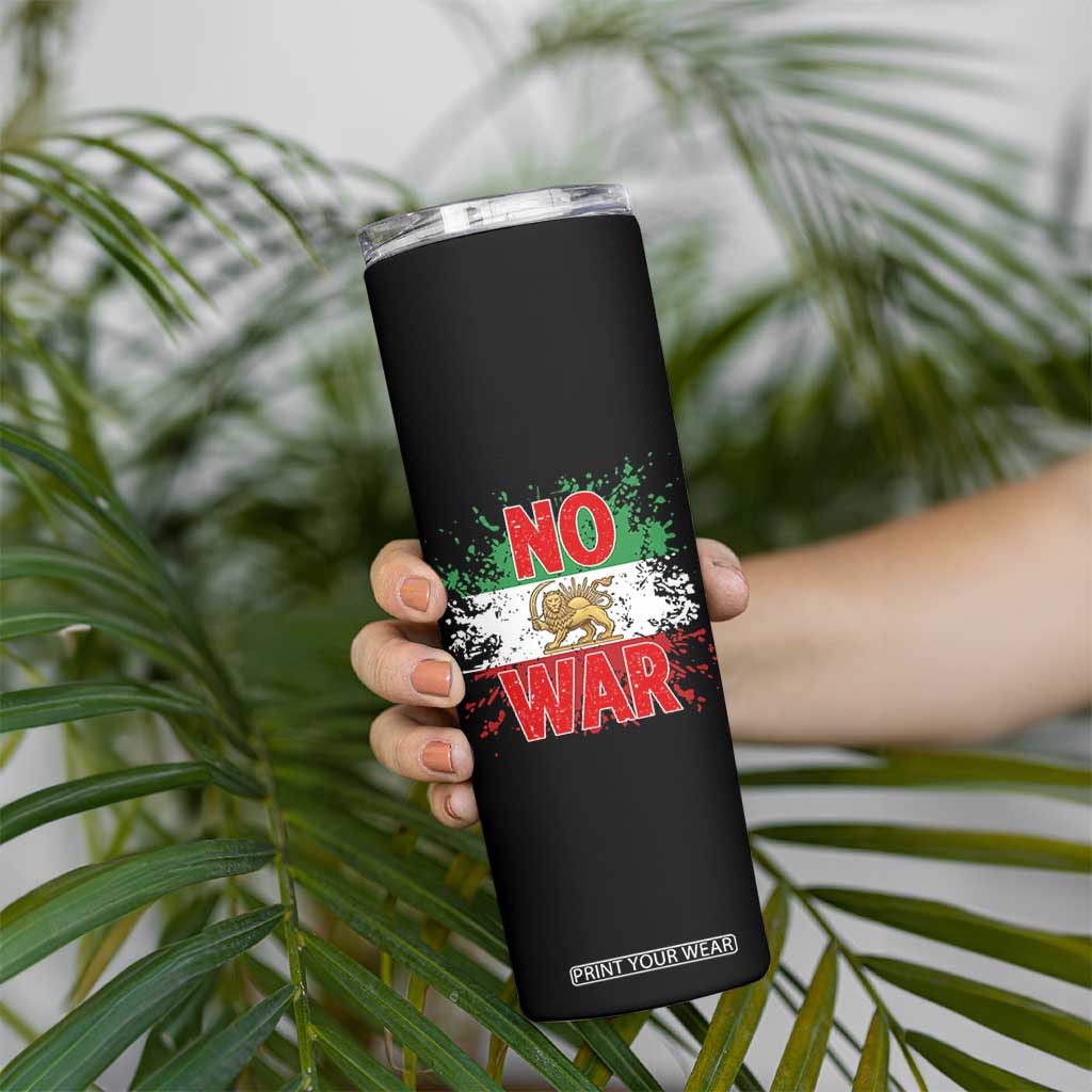 Free Iran Flag Skinny Tumbler No War Support Iranian Freedom TS14 Print Your Wear