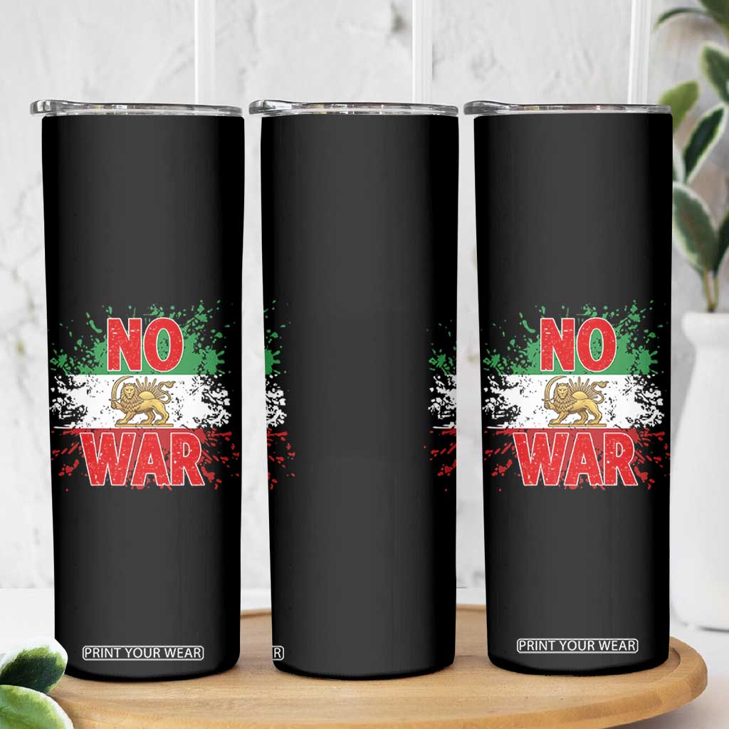 Free Iran Flag Skinny Tumbler No War Support Iranian Freedom TS14 Print Your Wear