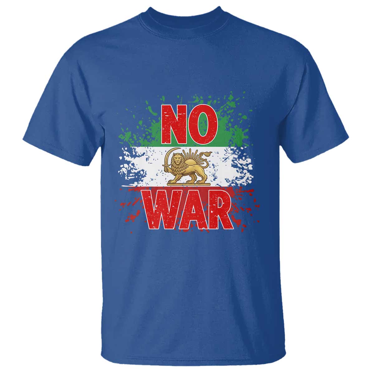 Free Iran Flag T Shirt No War Support Iranian Freedom TS14 Royal Blue Print Your Wear
