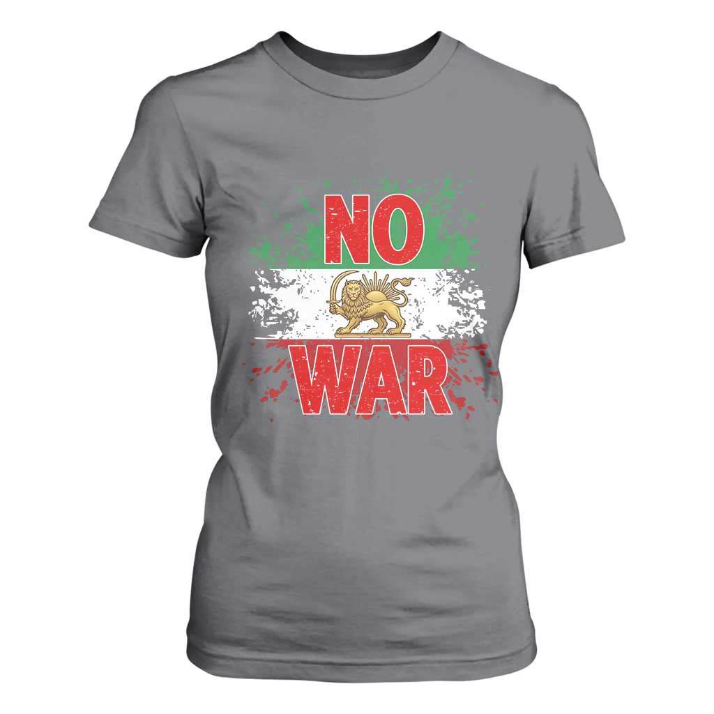 Free Iran Flag T Shirt For Women No War Support Iranian Freedom TS14 Charcoal Print Your Wear