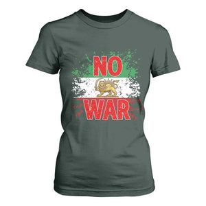 Free Iran Flag T Shirt For Women No War Support Iranian Freedom TS14 Dark Forest Green Print Your Wear