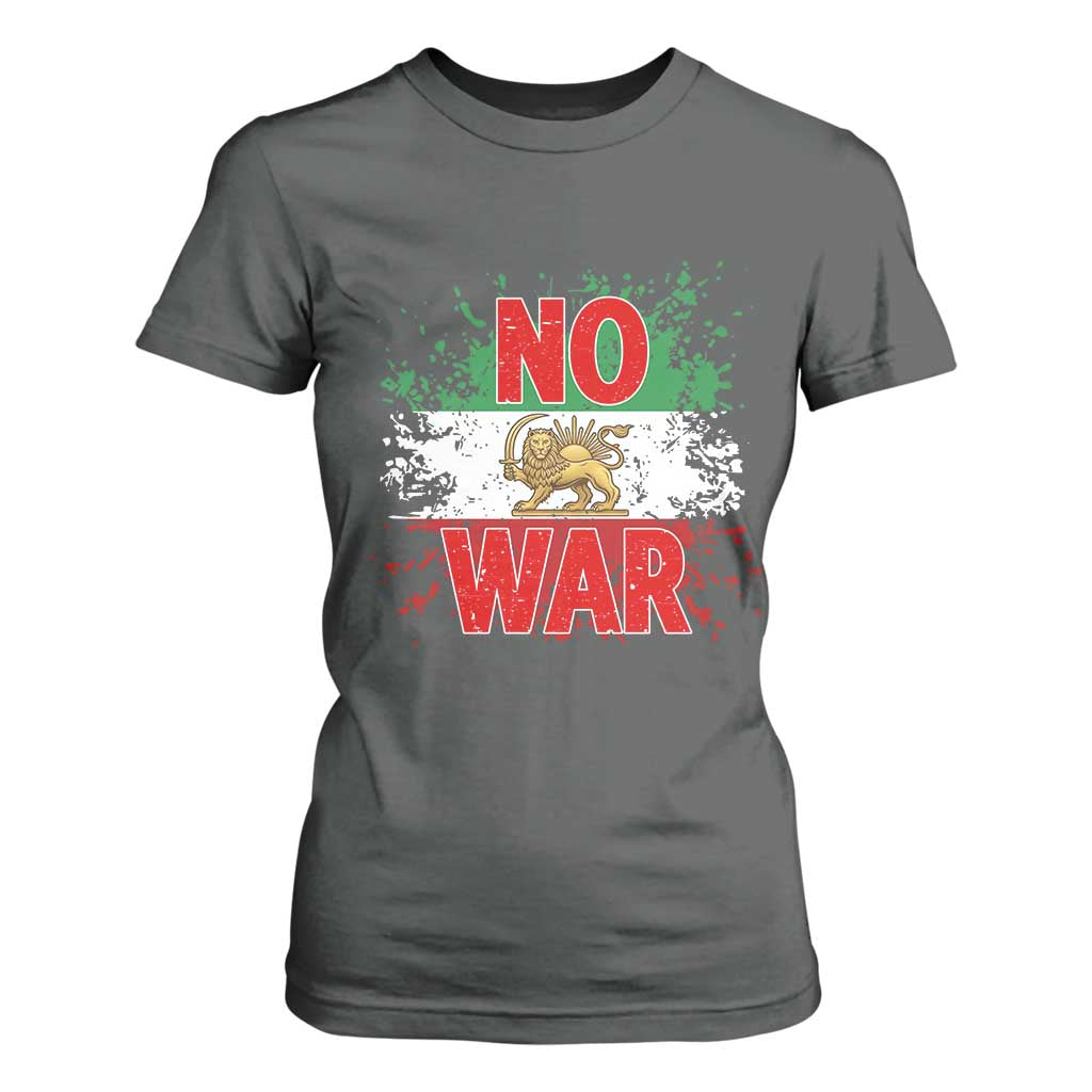 Free Iran Flag T Shirt For Women No War Support Iranian Freedom TS14 Dark Heather Print Your Wear