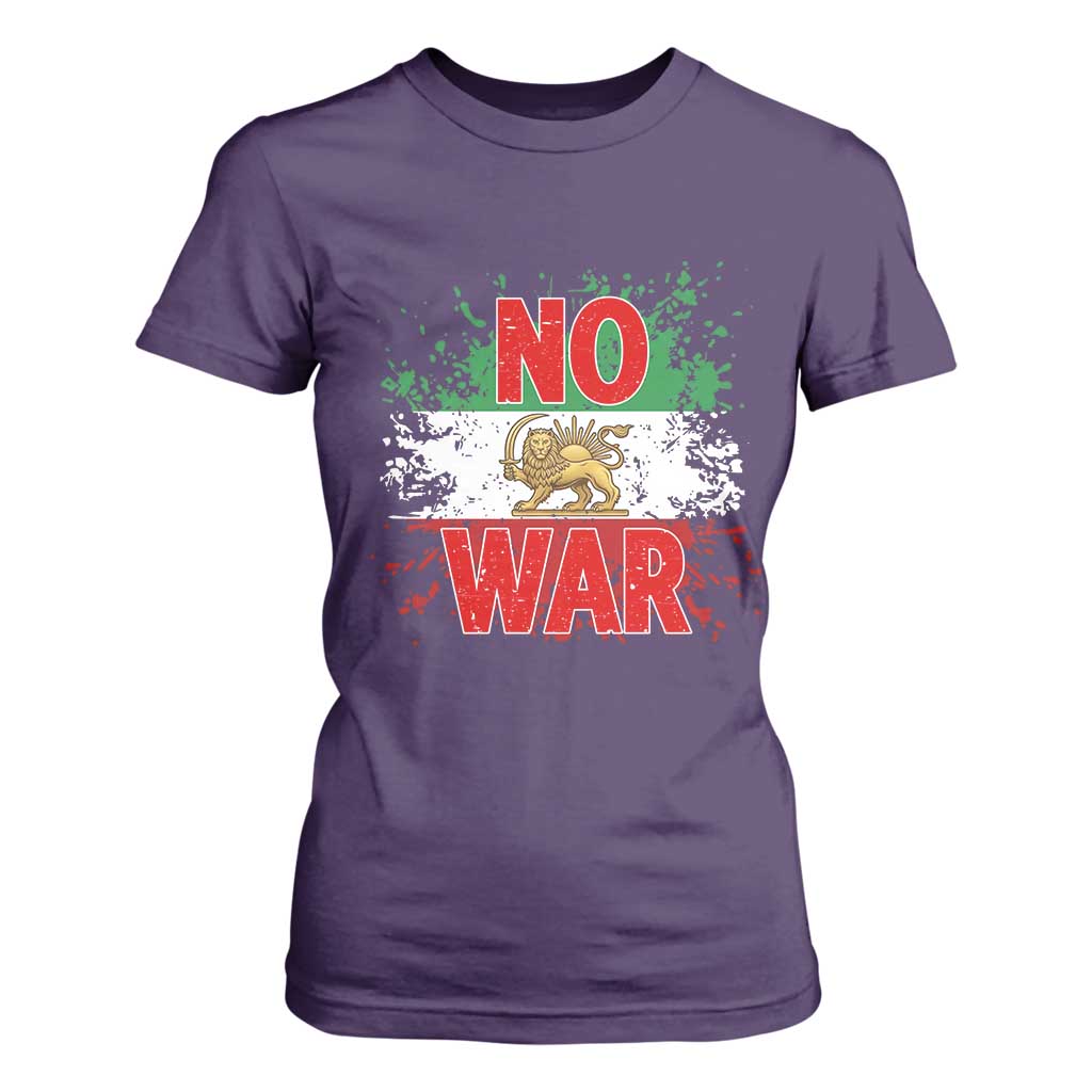 Free Iran Flag T Shirt For Women No War Support Iranian Freedom TS14 Purple Print Your Wear