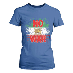 Free Iran Flag T Shirt For Women No War Support Iranian Freedom TS14 Royal Blue Print Your Wear