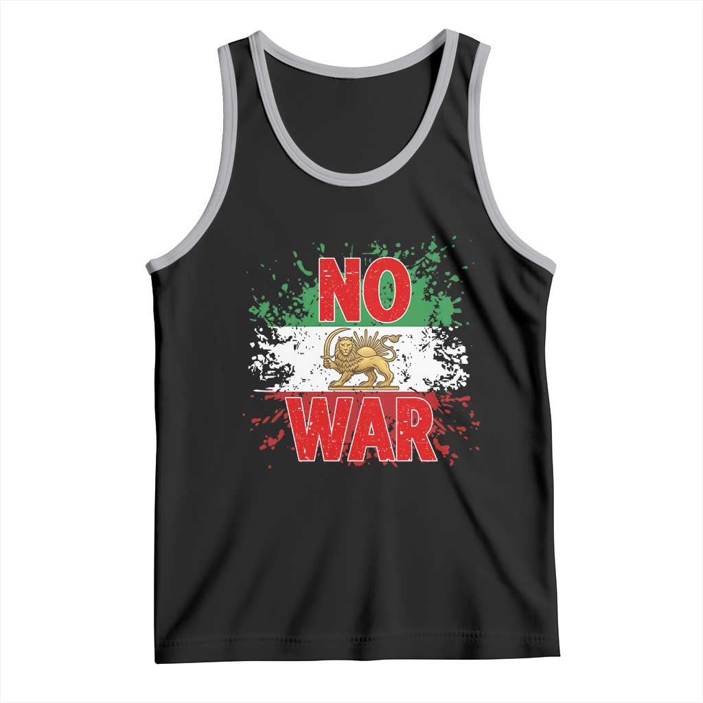 Free Iran Flag Tank Top No War Support Iranian Freedom TS14 Black Athletic Heather Print Your Wear