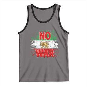Free Iran Flag Tank Top No War Support Iranian Freedom TS14 Deep Heather Black Print Your Wear