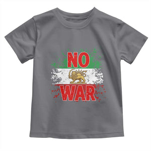 Free Iran Flag Toddler T Shirt No War Support Iranian Freedom TS14 Charcoal Print Your Wear