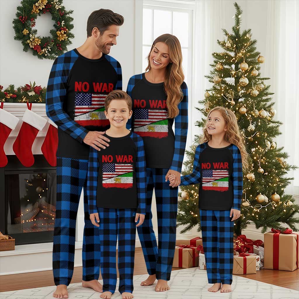 Free Iran Plaid Pajama Set No War Peace American Iran Unity TS14 Blue Plaid Print Your Wear