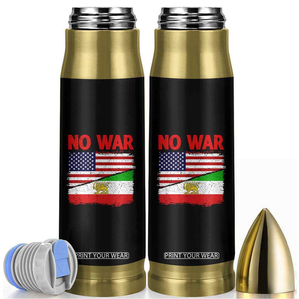 Free Iran Bullet Tumbler No War Peace American Iran Unity TS14 Black Print Your Wear