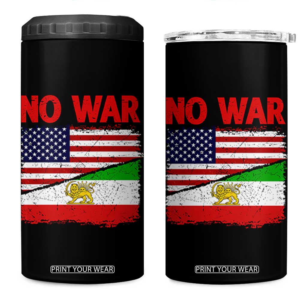 Free Iran 4 in 1 Can Cooler Tumbler No War Peace American Iran Unity TS14 One Size: 16 oz Black Print Your Wear