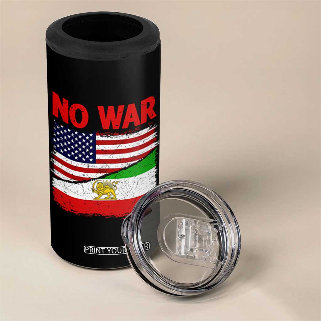 Free Iran 4 in 1 Can Cooler Tumbler No War Peace American Iran Unity TS14 Print Your Wear