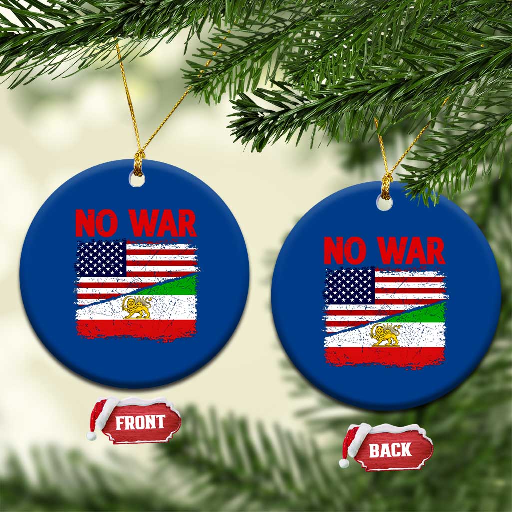 Free Iran Ceramic Ornament No War Peace American Iran Unity TS14 1pc Blue Print Your Wear