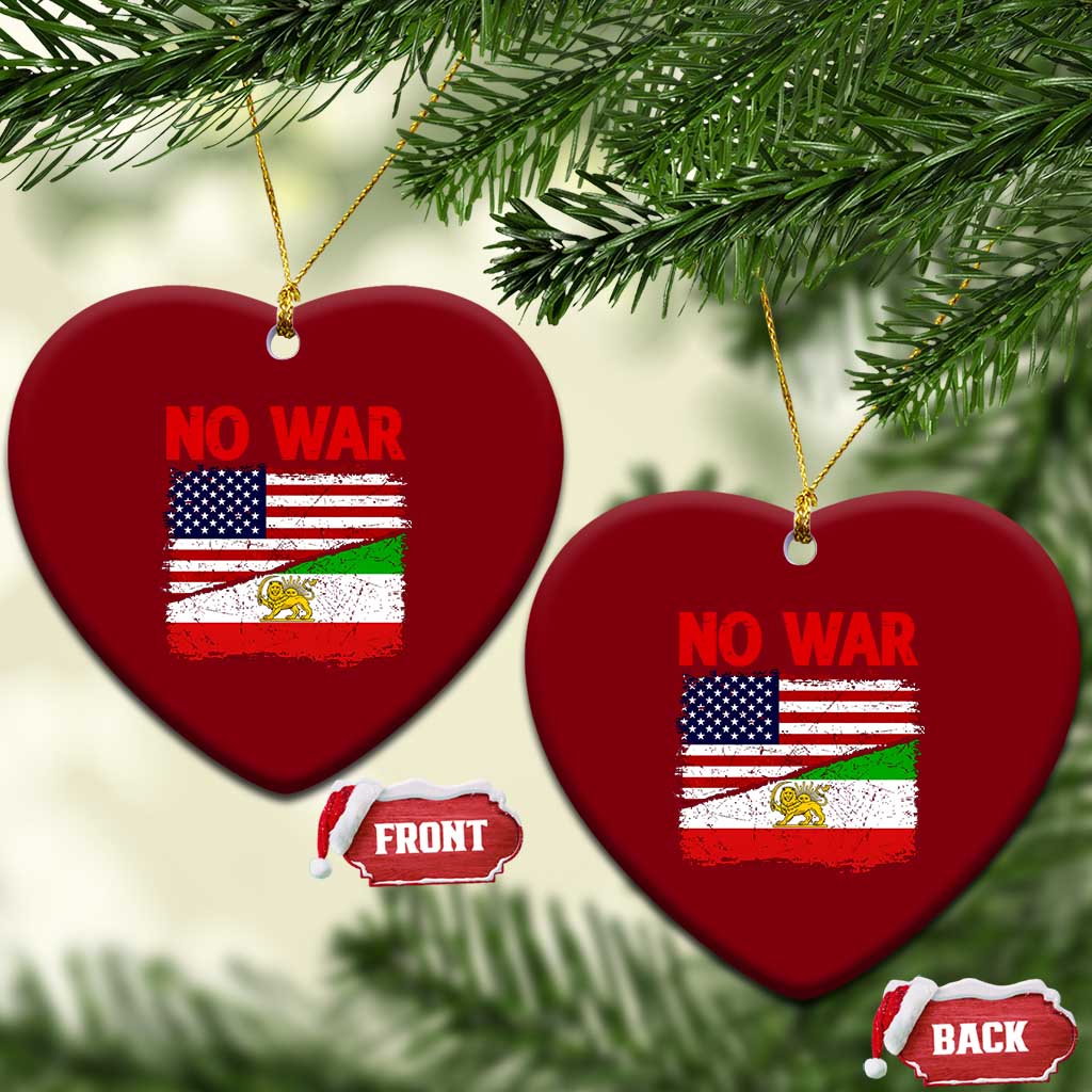 Free Iran Ceramic Ornament No War Peace American Iran Unity TS14 Print Your Wear