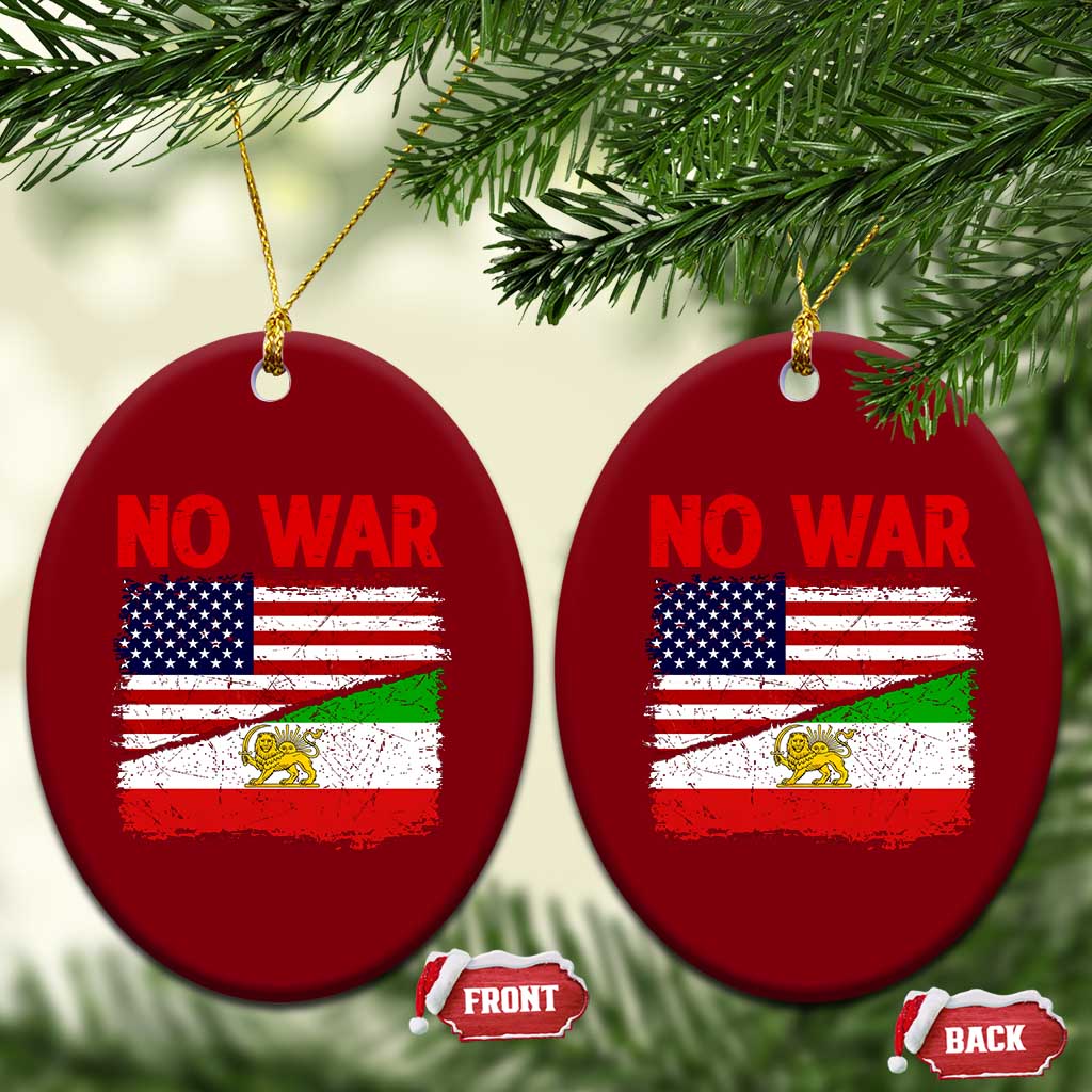 Free Iran Ceramic Ornament No War Peace American Iran Unity TS14 Print Your Wear