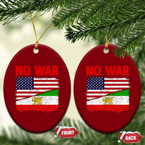 Free Iran Ceramic Ornament No War Peace American Iran Unity TS14 Print Your Wear