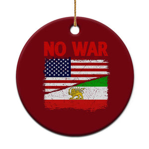 Free Iran Ceramic Ornament No War Peace American Iran Unity TS14 1pc Red Print Your Wear