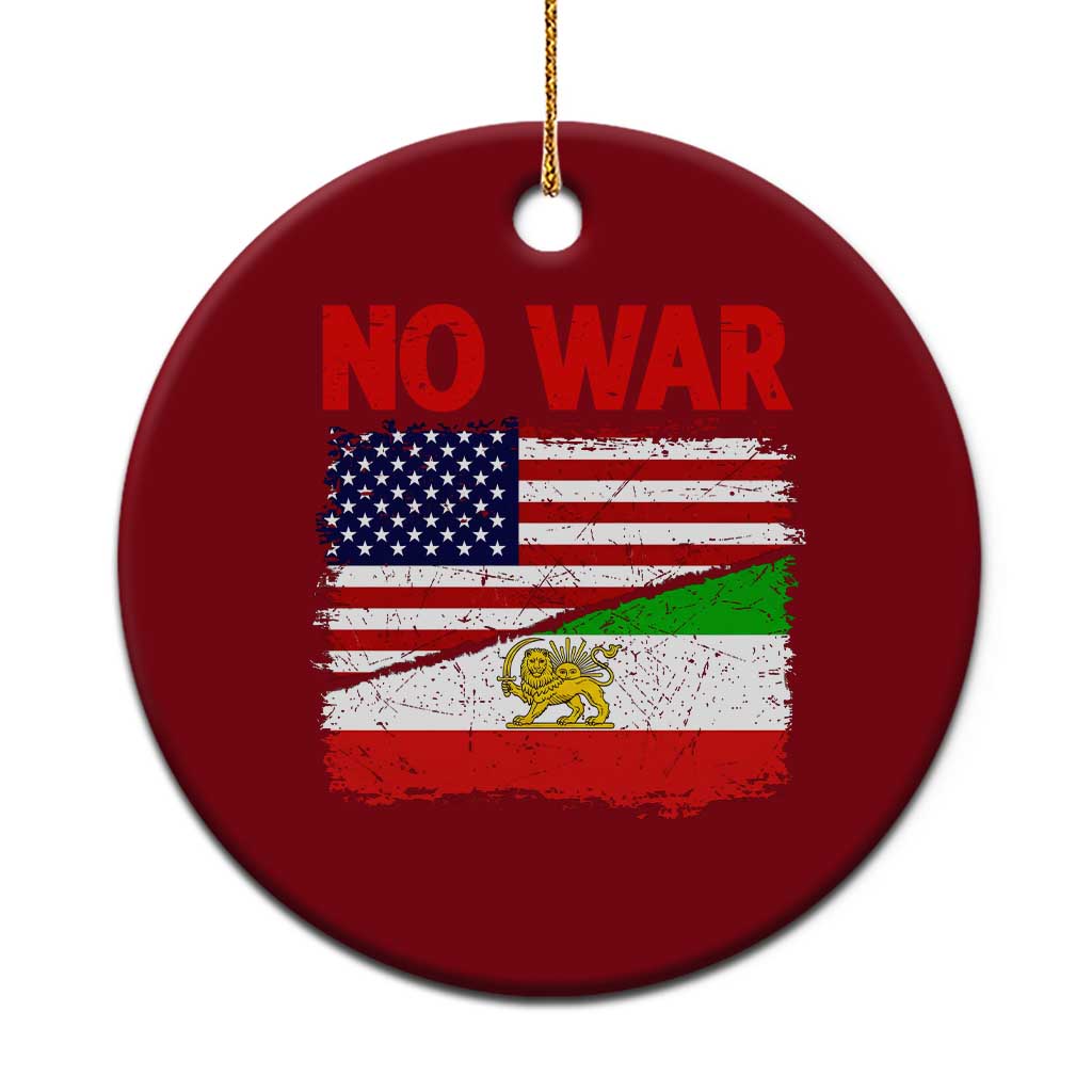 Free Iran Ceramic Ornament No War Peace American Iran Unity TS14 1pc Red Print Your Wear