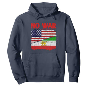 Free Iran Hoodie No War Peace American Iran Unity TS14 Navy Print Your Wear