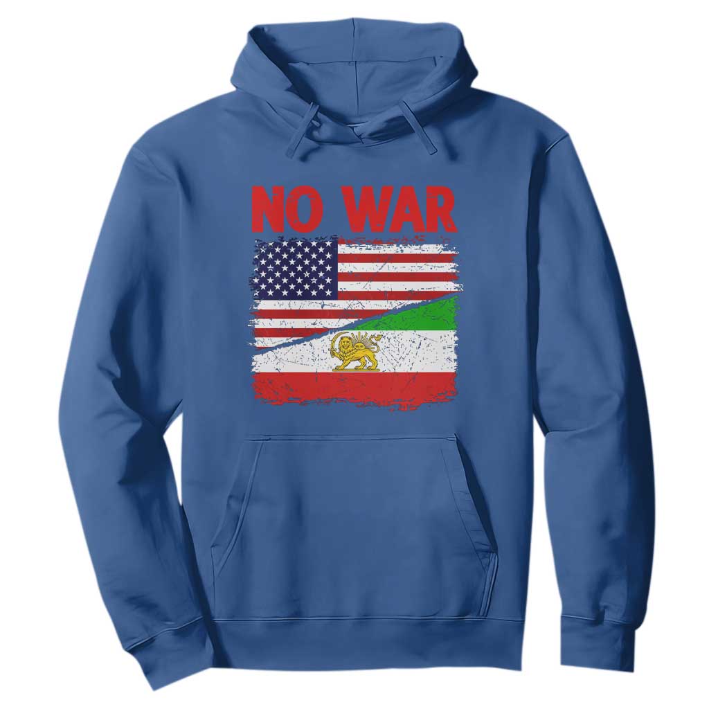Free Iran Hoodie No War Peace American Iran Unity TS14 Royal Blue Print Your Wear